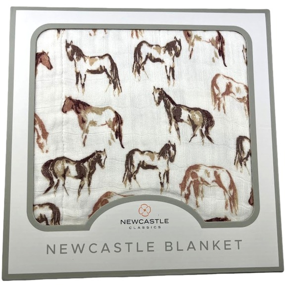 Newcastle Classics Other - Wild Horses Bamboo Muslin 4 Layer Blanket 47" Baby Toddler Rayon Unisex NWT